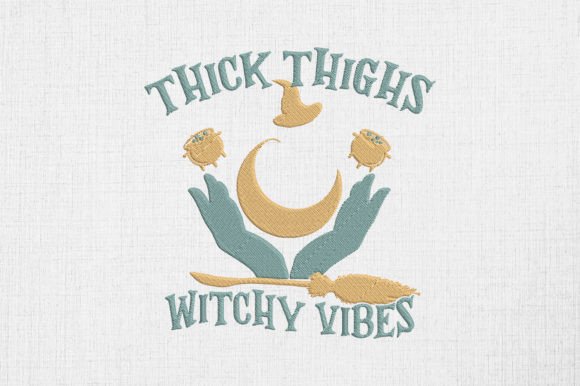 Thick Thighs Witchy Vibes Halloween Design Review
